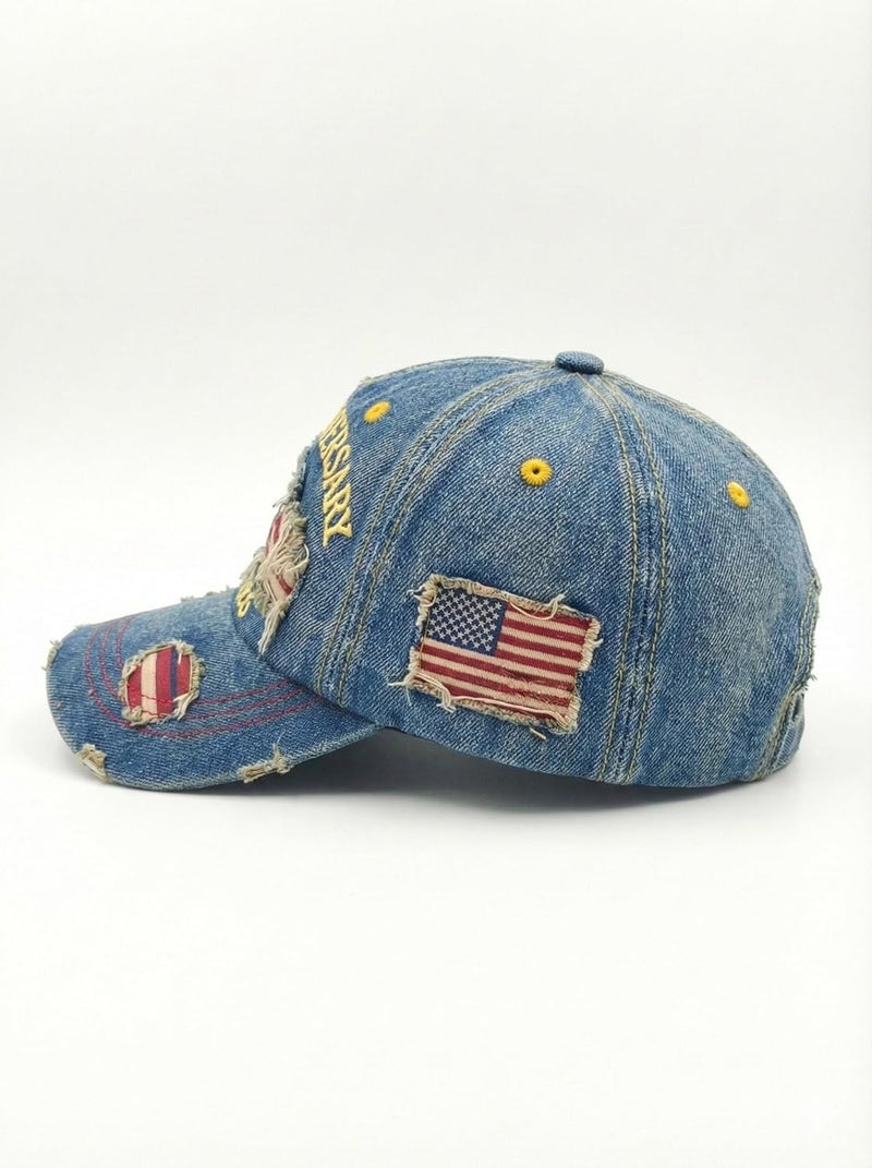 Efdaf Store USA 250th Anniversary Hat, Adjustable 250th Anniversary Printed Patriotic Baseball Caps, Tribute Retro Washed Hat - Image 2